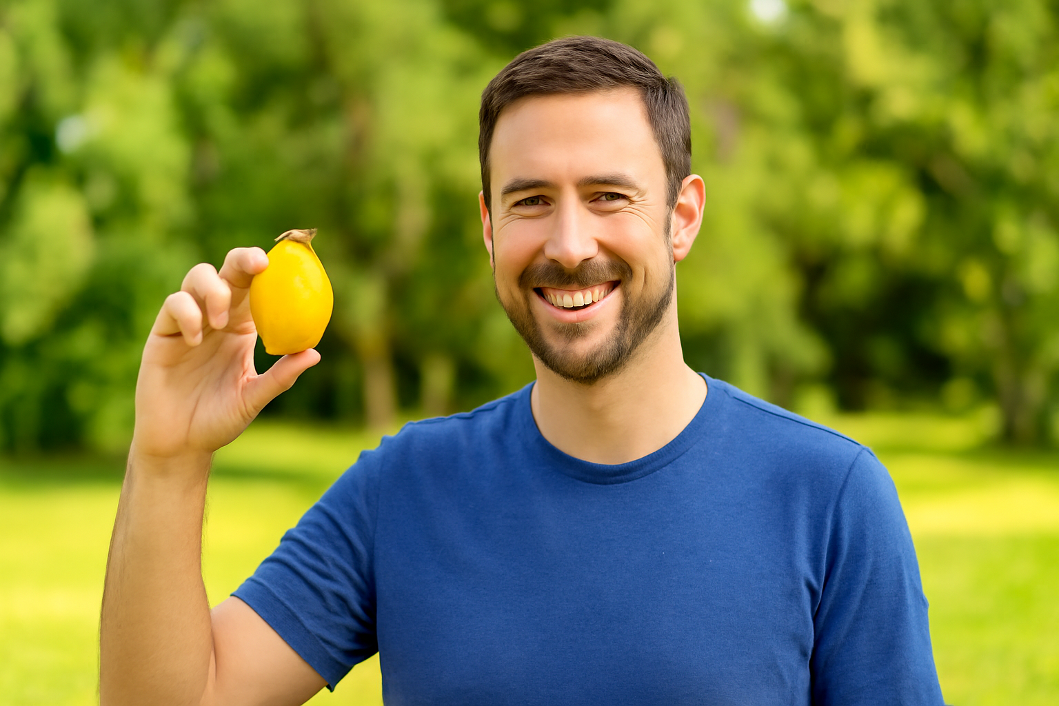 Man with lemon